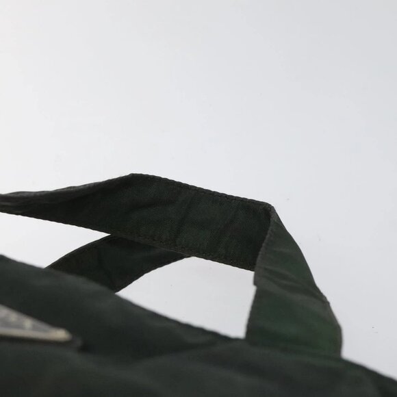 PRADA Hand Bag Nylon Khaki Silver Auth - Picture 7 of 16